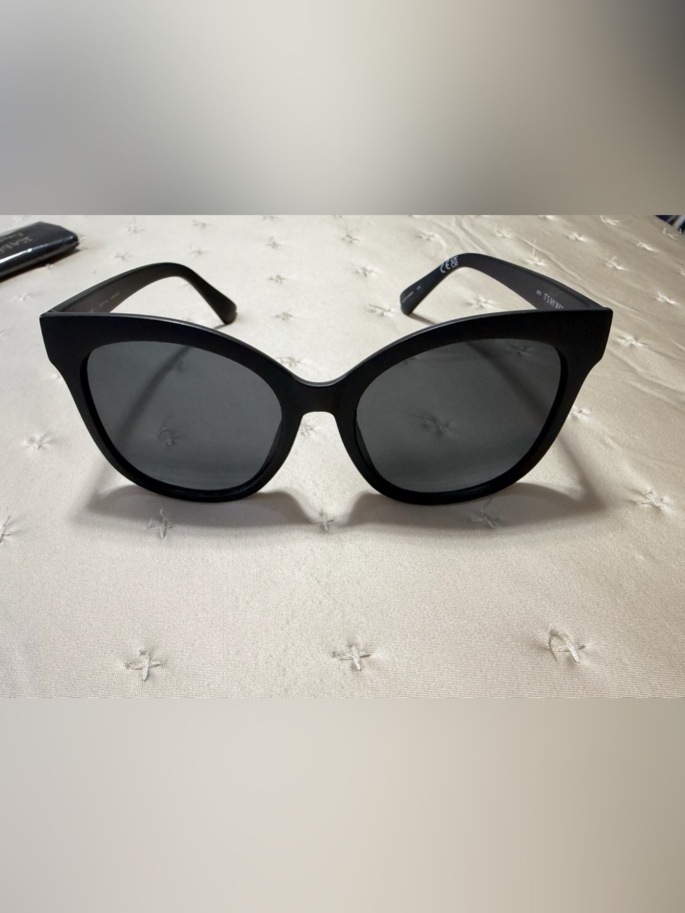 Quay Australia Oversized Black Cat-Eye Sunglasses